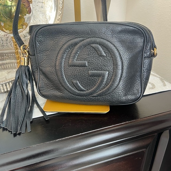 Gucci Soho Disco Gold Hardware Crossbody Small Black Leather - Picture 7 of 8